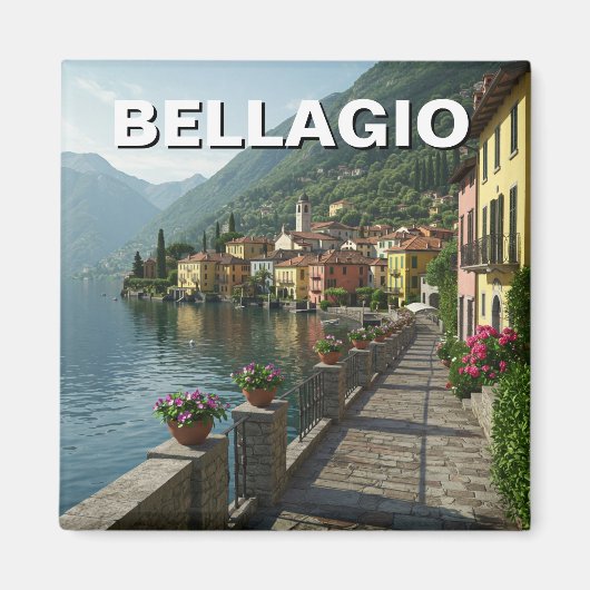 Comomeer Bellagio Italië Reizen Magneet (Voorkant)