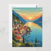 Comomeer Bellagio Italië Zonsondergang Briefkaart (Voorkant / Achterkant)