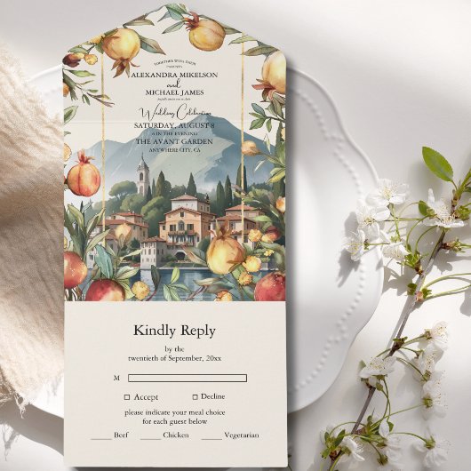 Comomeer Italië Bestemming Bruiloft All In One Uitnodiging