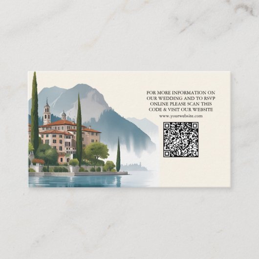 Comomeer Italië Bestemming Bruiloft Informatiekaartje (Voorkant)