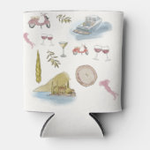 Comomeer Italië bruiloft Waterverf Blikjeskoeler (Voorkant)