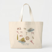 Comomeer Italië bruiloft Waterverf Grote Tote Bag (Voorkant)