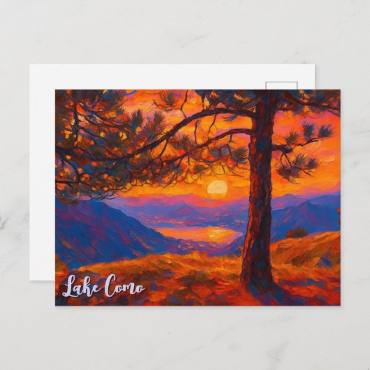 Comomeer Italië Retrogebergte Briefkaart (Voorkant / Achterkant)