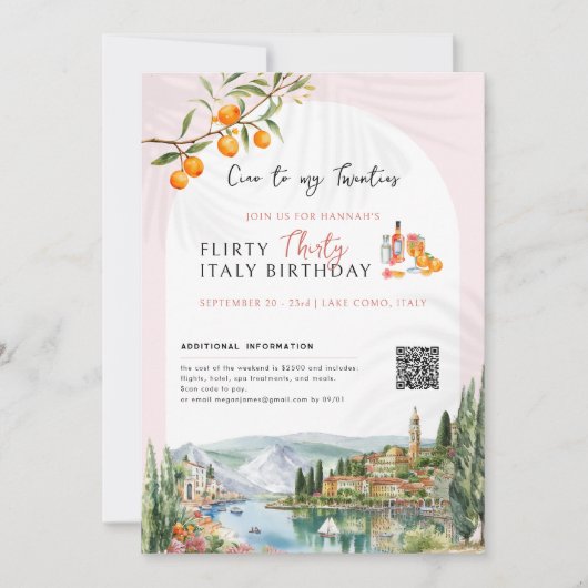 Comomeer Italië | Verjaardag Weekend Route Kaart (Voorkant)