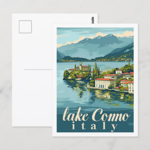 Comomeer Italië Vintage Beroemde Reisplaats Briefkaart