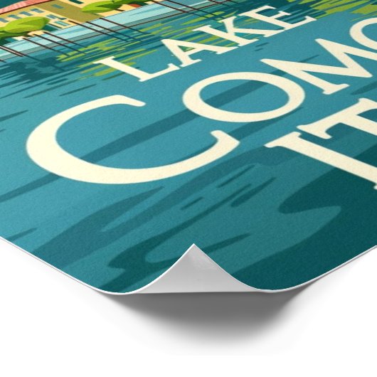 Comomeer Italië Vintage Beroemde Reisplaats Poster (Hoek)