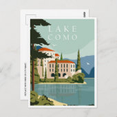 Comomeer Italië Vintage Reizen retro Briefkaart (Voorkant / Achterkant)