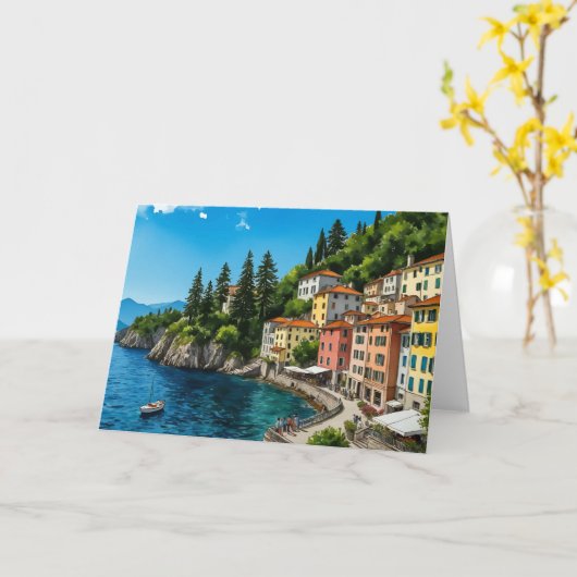 Comomeer Italië Waterverf Kaart (Gele Bloem)