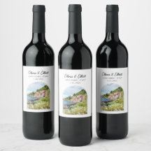 Comomeer Italië Wijnlabel voor bruiloft