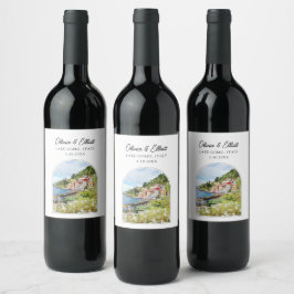 Comomeer Italië Wijnlabel voor bruiloft Wijn Etiket