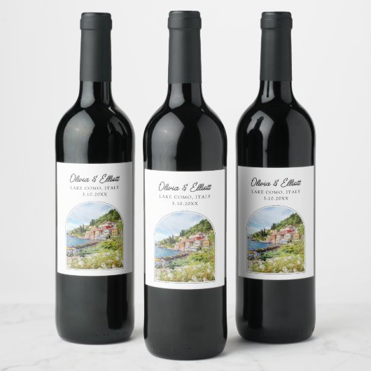 Comomeer Italië Wijnlabel voor bruiloft Wijn Etiket (Flessen)