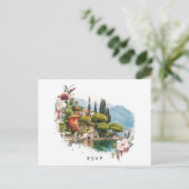 Comomeer Italië zomer bruiloft rsvp briefkaart (Staand voorkant)