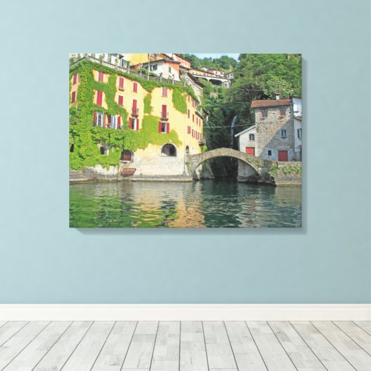 Comomeer Nesso uitzicht canvas print (Insitu (Houten vloer))