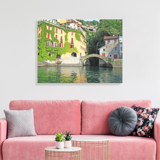 Comomeer Nesso uitzicht canvas print (Insitu (Woonkamer))