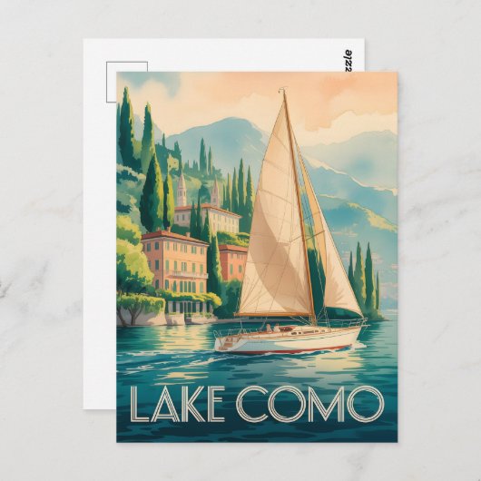 Comomeer waterverf briefkaart (Voorkant / Achterkant)