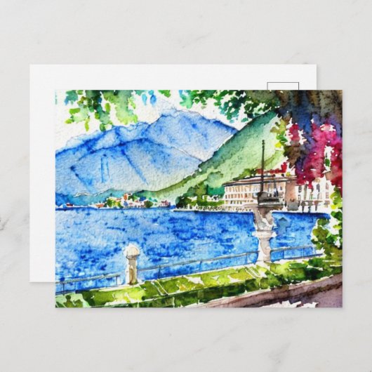 Comomeer Waterverf schilderij Briefkaart (Voorkant / Achterkant)