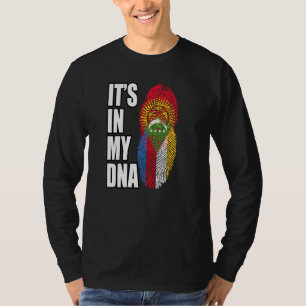 Comoraans en Kirgizische Mix DNA-erfgoedvlag T-shirt