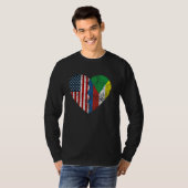 Comoran American Flags Heart Verenigde Staten Como T-shirt (Voorkant volledig)