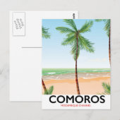 Comoren eiland vakantieposter. briefkaart (Voorkant / Achterkant)