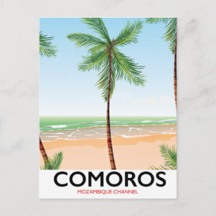Comoren eiland vakantieposter. briefkaart