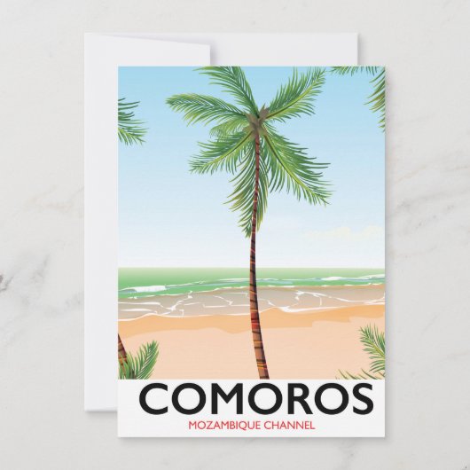 Comoren eiland vakantieposter. kaart (Achterkant)