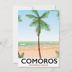 Comoren eiland vakantieposter. kaart