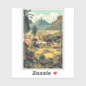 Comoren Illustratie Reis Kunst Vintage Sticker (Vel)