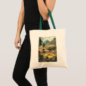 Comoren Illustratie Reis Kunst Vintage Tote Bag (Voorkant (product))