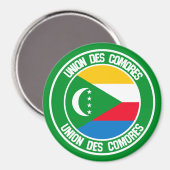 Comoren Round Emblem Magneet (Voorkant / Achterkant)