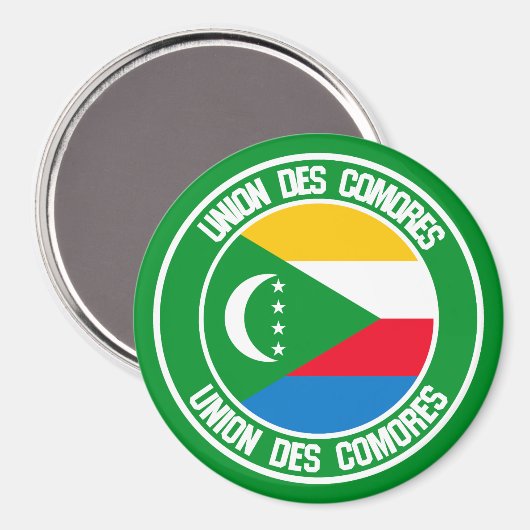 Comoren Round Emblem Magneet (Voorkant / Achterkant)