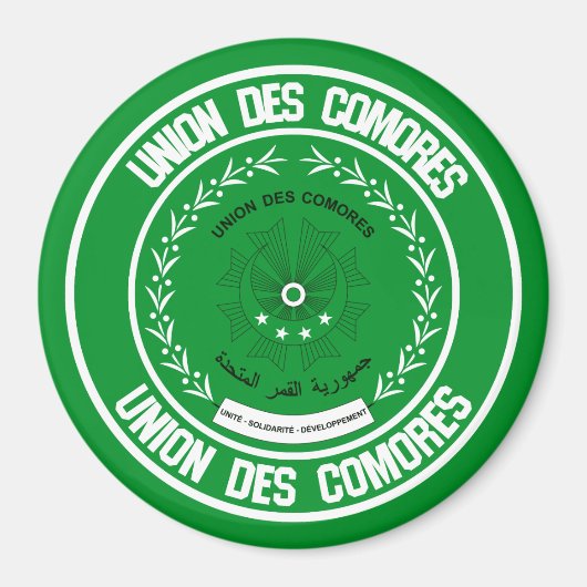 Comoren Round Emblem Magneet (Voorkant)