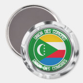 Comoren Round Emblem Magneet (Voorkant / Achterkant)