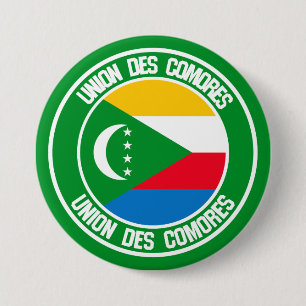 Comoren Round Emblem Ronde Button 7,6 Cm
