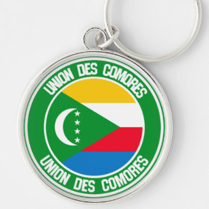 Comoren Round Emblem Sleutelhanger