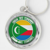 Comoren Round Emblem Sleutelhanger (Voorkant)