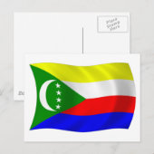 Comoren Vlag Ansichtkaart Briefkaart (Voorkant / Achterkant)