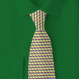 Comoren Vlag Baksteenpatroon Stropdas