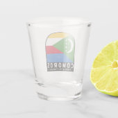 Comoren vlag embleem noodlijdende Vintage Shot Glas (Achterkant)