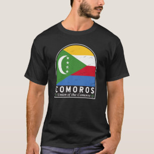 Comoren vlag embleem noodlijdende Vintage T-shirt