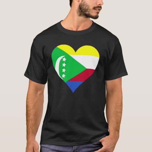 Comoren Vlag Hart Comoren Liefde Comoren T-shirt (Voorkant)