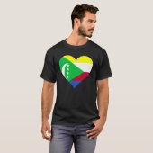 Comoren Vlag Hart Comoren Liefde Comoren T-shirt (Voorkant volledig)