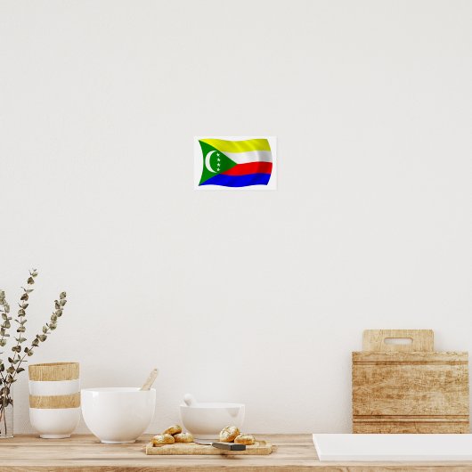 Comoren Vlag Poster Print (Keuken)