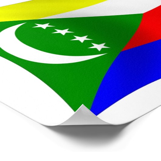 Comoren Vlag Poster Print (Hoek)