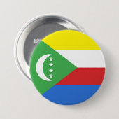 Comoren vlag ronde button 7,6 cm (Voorkant /achterkant)