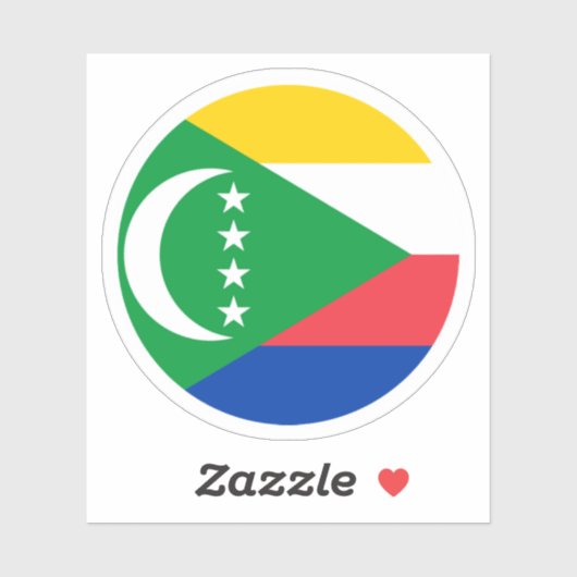 Comoren Vlag Ronde Sticker (Vel)