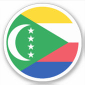 Comoren Vlag Ronde Sticker (Voorkant)