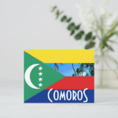 Comoren: vlag van de Comoren Briefkaart (Staand voorkant)