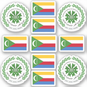 Comorese nationale symbolen /Wapen en vlag Sticker