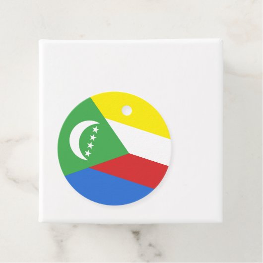 Comorese vlag bedankjes labels (In situ)