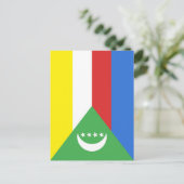 Comorese vlag briefkaart (Staand voorkant)